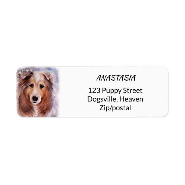 GORGEOUS COLLIE RETURN ADDRESS LABEL (Front)