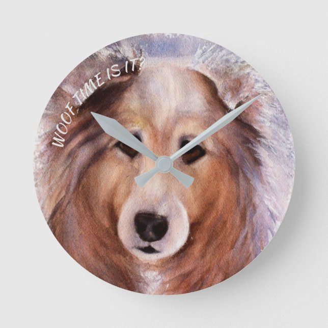 GORGEOUS COLLIE ROUND CLOCK (Front)
