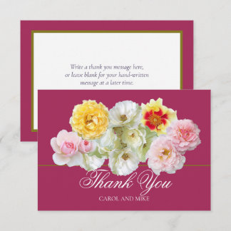 Gorgeous Colorful Roses Bridal Shower Thank You Card