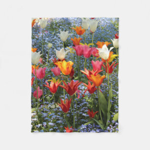 Gorgeous Coloured Tulips Fleece Blanket