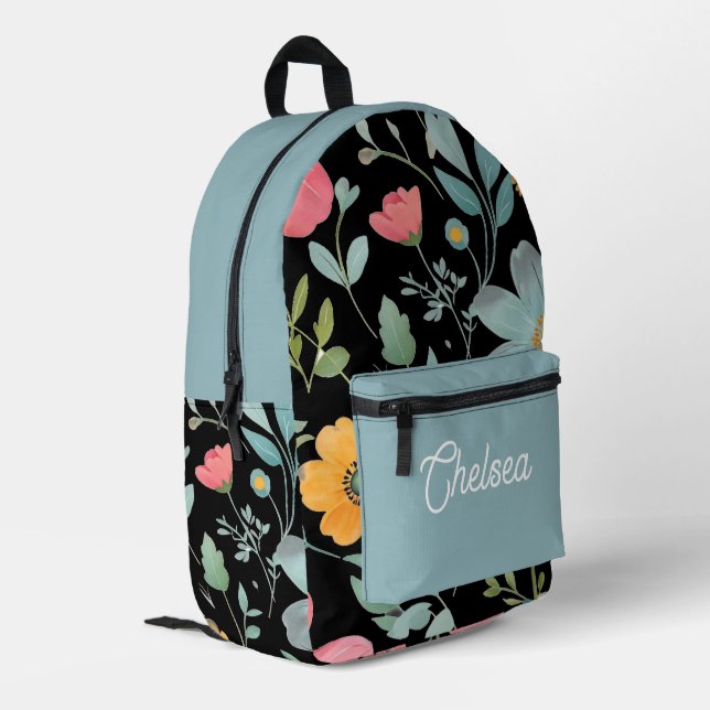 Gorgeous colourful backpack, one of a kind printed backpack (Back Corner Left)