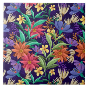 Gorgeous Colourful Floral Ceramic Tile