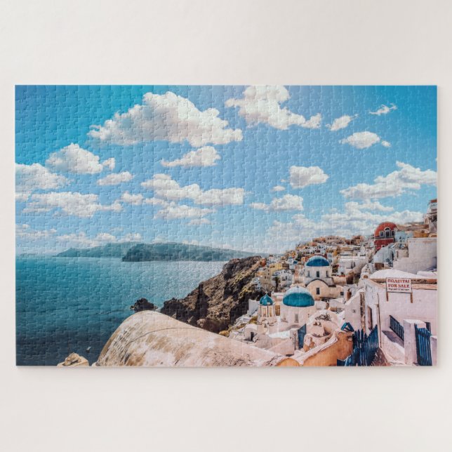 Gorgeous Colourful Santorini Jigsaw Puzzle (Horizontal)