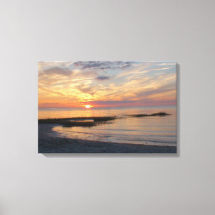 Gorgeous Colourful Sunset over a Cape Cod Beach Canvas Print