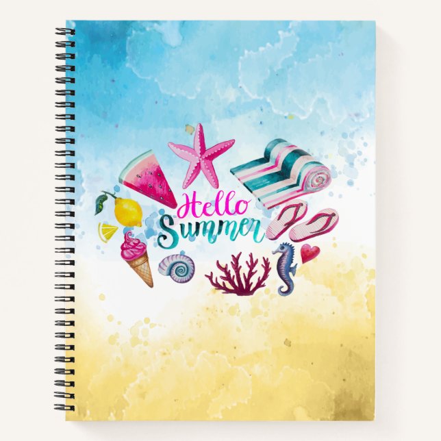 Gorgeous Cool Hello Summer  Notebook (Front)
