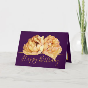 Gorgeous Cream Peony Chic Floral Bouquet Birthday Card