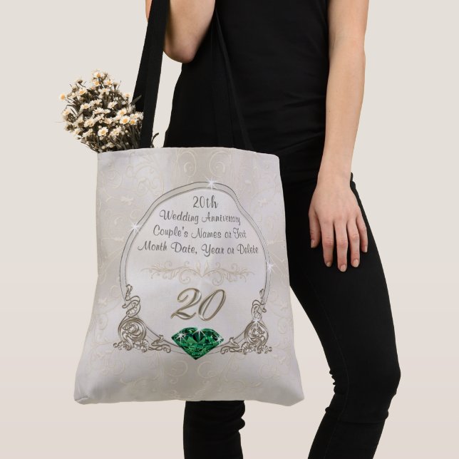 Gorgeous Customisable 20th Anniversary Tote Bags (Close Up)