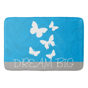 Gorgeous Cute and Stylish Blue and Grey Dream Big Bath Mat