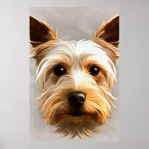 Gorgeous Cute Yorkshire Terrier Puppy Floating Poster