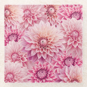 Gorgeous Dahlia Blooming Glass Coaster