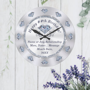 Gorgeous, Diamond Clock. Birthday Gifts by Year Large Clock