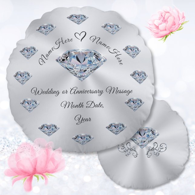 Gorgeous, Diamond, Personalised Wedding Pillow (Creator Uploaded)