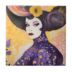 Gorgeous Drag Queen Klimt Style Ceramic Tile