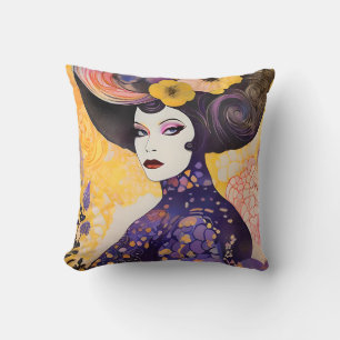 Gorgeous Drag Queen Klimt Style Cushion