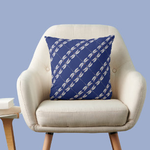 Gorgeous Dragonflies Repeated Pattern on Dark Blue Cushion