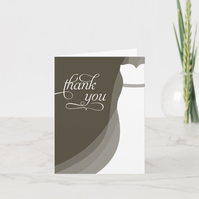 Gorgeous Dress Bridal Shower Thank You Card (Front)