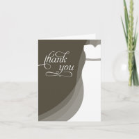 Gorgeous Dress Bridal Shower Thank You Card