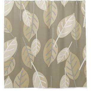 Gorgeous Earth Tone Taupe Leaves Shower Curtain