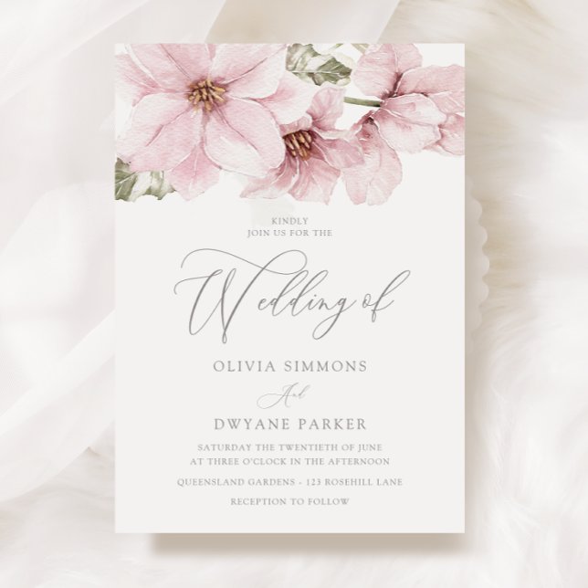 Gorgeous Elegant Blush Floral Wedding Invitation (Creator Uploaded)