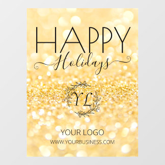Gorgeous Elegant Gold Glitter Happy Holidays