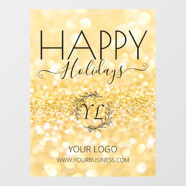 Gorgeous Elegant Gold Glitter Happy Holidays (Sheet)