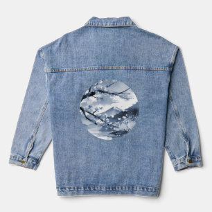 Gorgeous Elegant Japanese Cherry Blossoms Denim Jacket