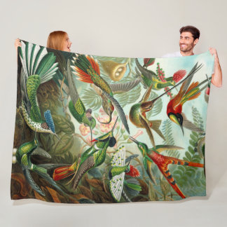 Gorgeous Ernst Haeckel Hummingbirds Fleece Blanket