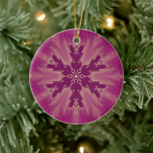 Gorgeous Exotic Flower Purple Shades Ceramic Ornament
