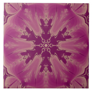 Gorgeous Exotic Flower Purple Shades Ceramic Tile