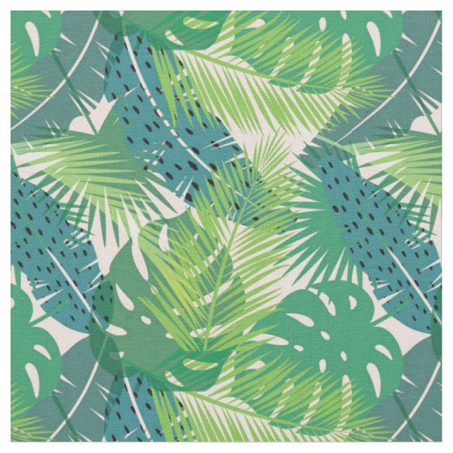 Gorgeous Exotic Palm Leaves Fabric (Close Up)