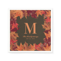 Gorgeous Fall Autumn Leaves Monogram