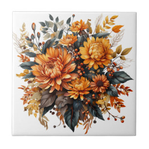 Gorgeous Fall Floral Ceramic Tile