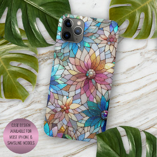 Gorgeous Faux Iridescent Glass Floral Art Pattern iPhone 11Pro Max Case