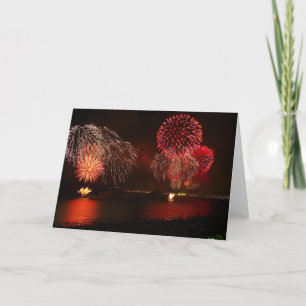 gorgeous fireworks holiday card