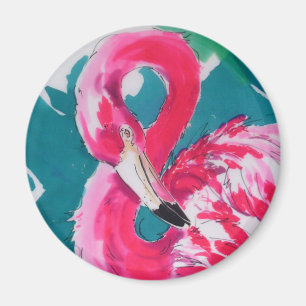 Gorgeous Flamingo Bird Tropical    Art Print Magnet