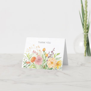 Gorgeous Floral Bouquet Wedding Thank You Card