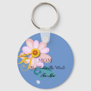 Gorgeous Flower and Hummingbird Key Ring