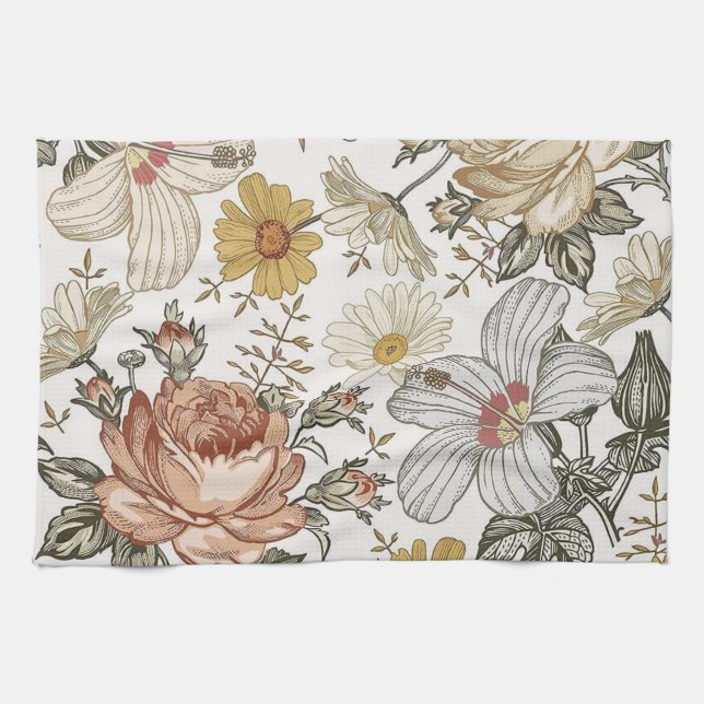 Gorgeous flowers tea towel (Horizontal)