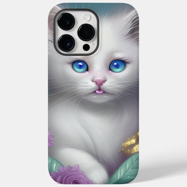 GORGEOUS FLUFFY WHITE LITTLE KITTEN Case-Mate iPhone CASE (Back)