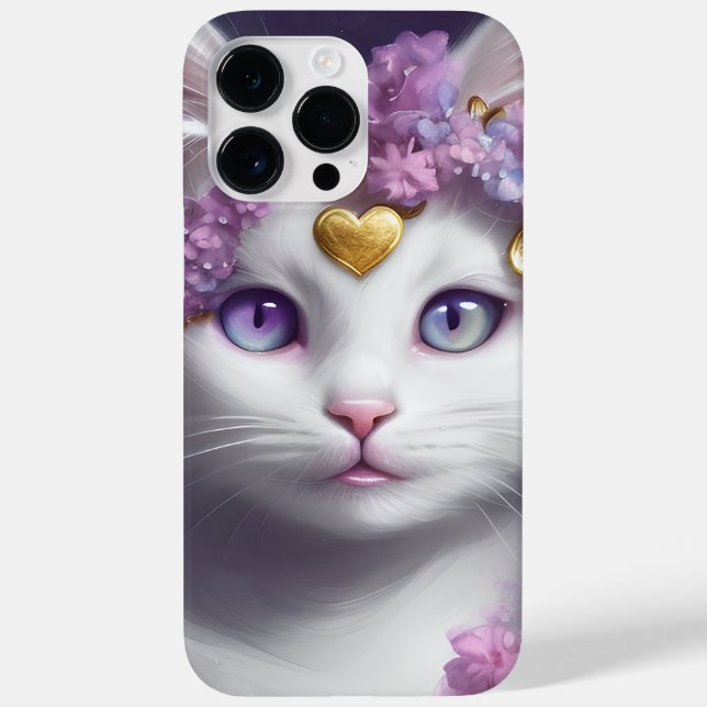GORGEOUS FLUFFY WHITE LITTLE KITTEN VIOLET EYES Case-Mate iPhone CASE (Back)