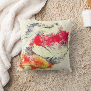 Gorgeous Funky Vibrant Feather Design Cushion
