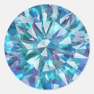 Gorgeous Gem with Blues and Purples Classic Round Sticker