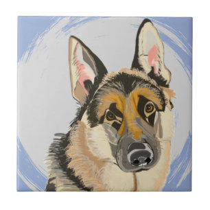 Gorgeous German Shepherd, Alsatian Ceramic Tile