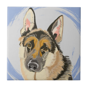 Gorgeous German Shepherd, Alsatian Ceramic Tile