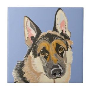 Gorgeous German Shepherd, Alsation Dog Ceramic Tile