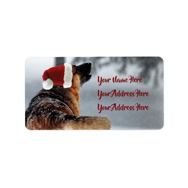 Gorgeous German Shepherd Holiday Address Labels (Front)