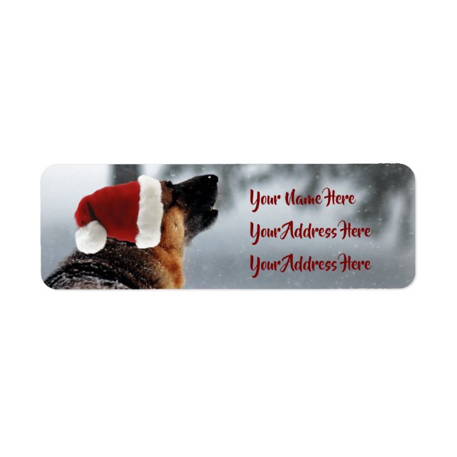 Gorgeous German Shepherd Holiday Address Labels (Front)
