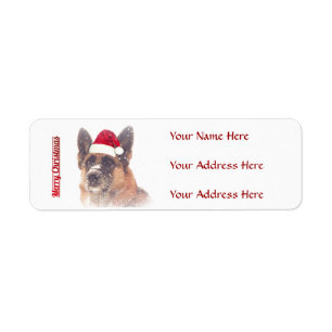 Gorgeous German Shepherd Holiday Address Labels