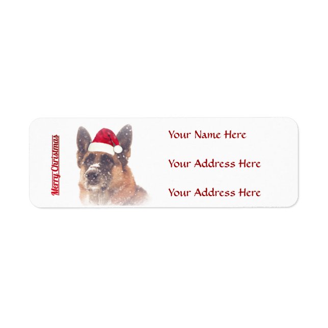 Gorgeous German Shepherd Holiday Address Labels (Front)