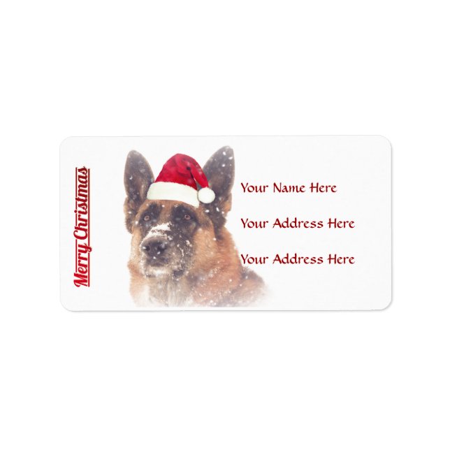 Gorgeous German Shepherd Holiday Address Labels (Front)